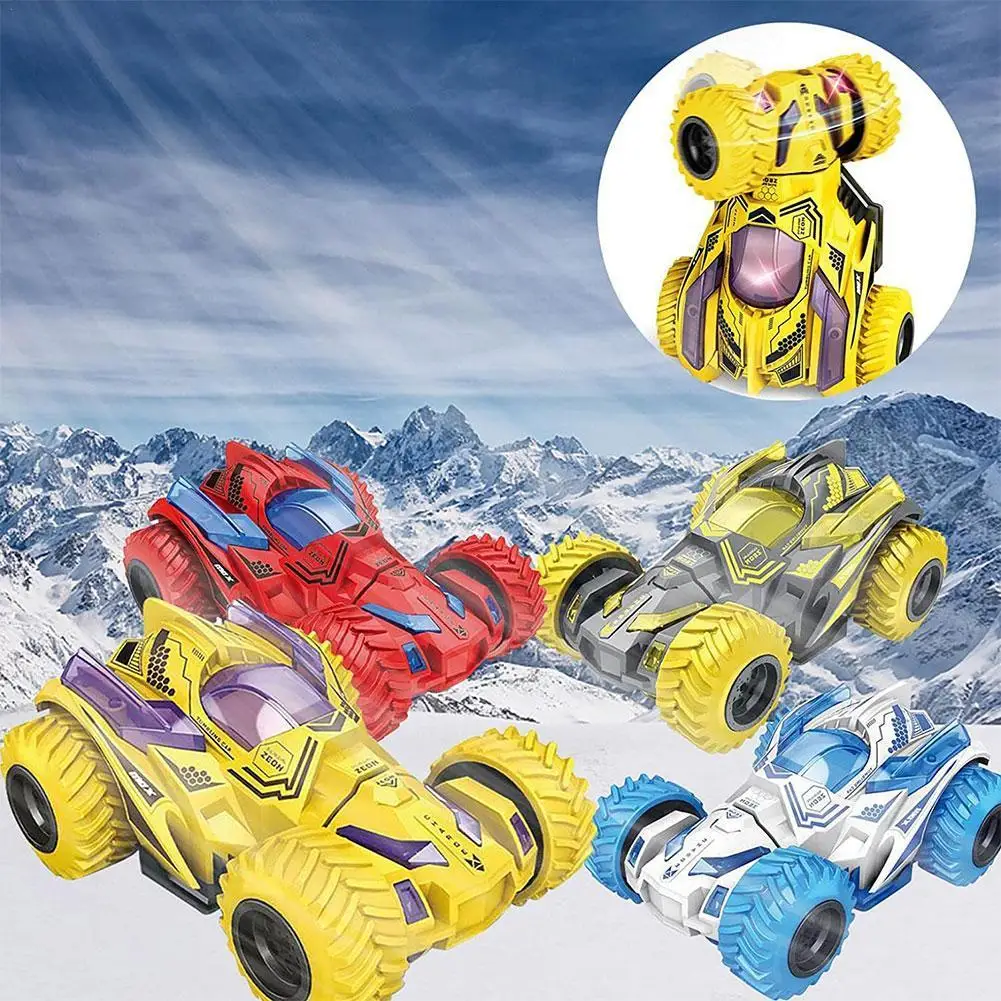 Cool Shape Rotating Head Inertial Roll Toy Car Vehicle Toys Double