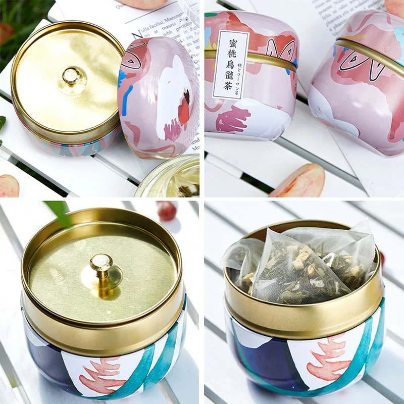 Mini Tea Caddy Tea box,Coffee Tins Food Storage Container Storage Box for Coffee Herb Candy Chocolate Sugar Spices tea tin box tea canister ceramic storage jar airtight container