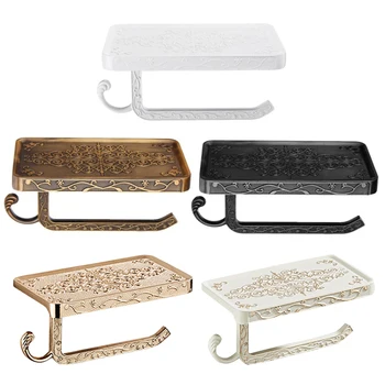 

Antique Carved Zinc Alloy Bathroom Paper Holder Wall Mounted Tissue Stand Mobile Phone Holder MYDING