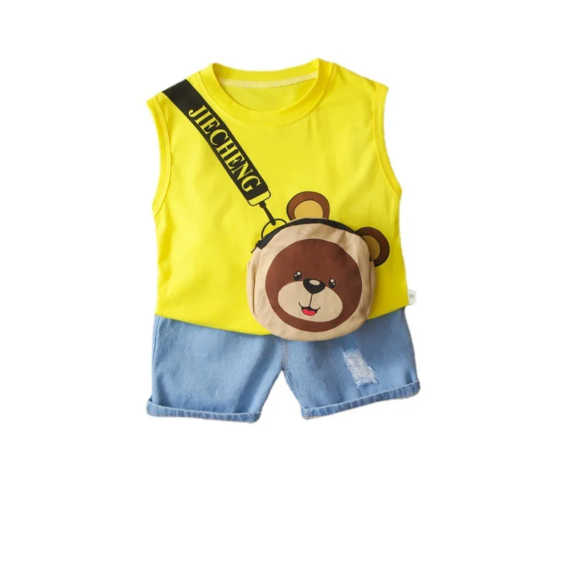 

New Summer Fashion Baby Girls Clothes Suit Children Boys Sports Vest Shorts 2Pcs/Sets Toddler Cartoon Clothing Kids Tracksuits