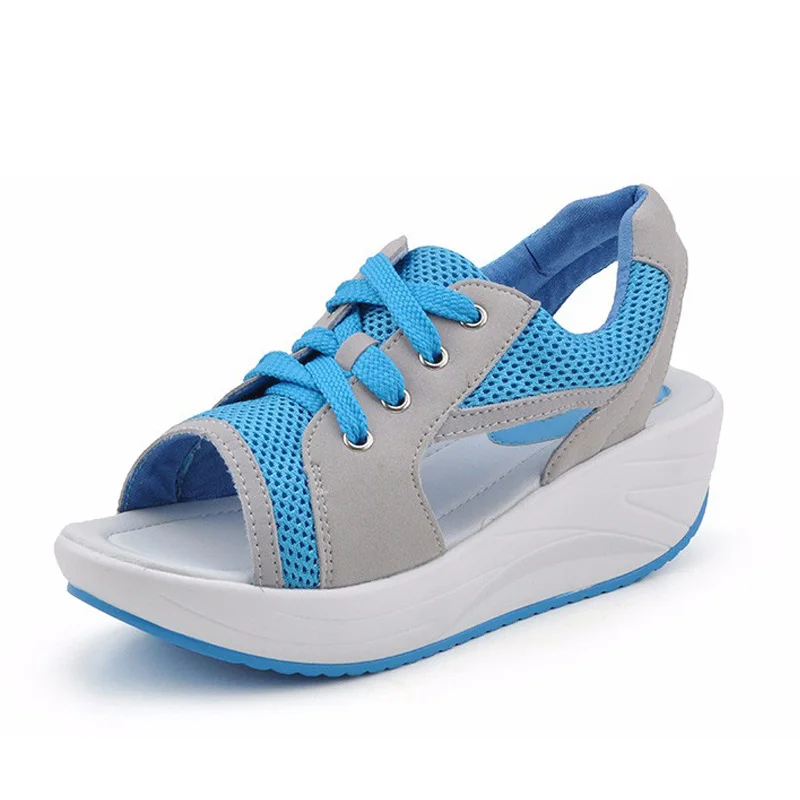 

Casual Mesh Breathable Shoes Woman Fashion Summer Women Sandal Ladies Wedges Sandals Lace Platform Sandals