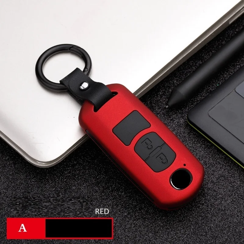 2Button red Углеродное волокно, АБС-пластик, автомобильный футляр для дистанционного ключа Крышка для Mazda 2 3 6 Atenza Axela CX-5 CX5 CX 5 CX-7 CX-9 Smart - Название цвета: 2Button red