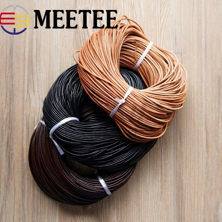 Круглый шнур из натуральной кожи Meetee 5 м 1 5/2/2 5/3/4/5 мм для изготовления браслетов