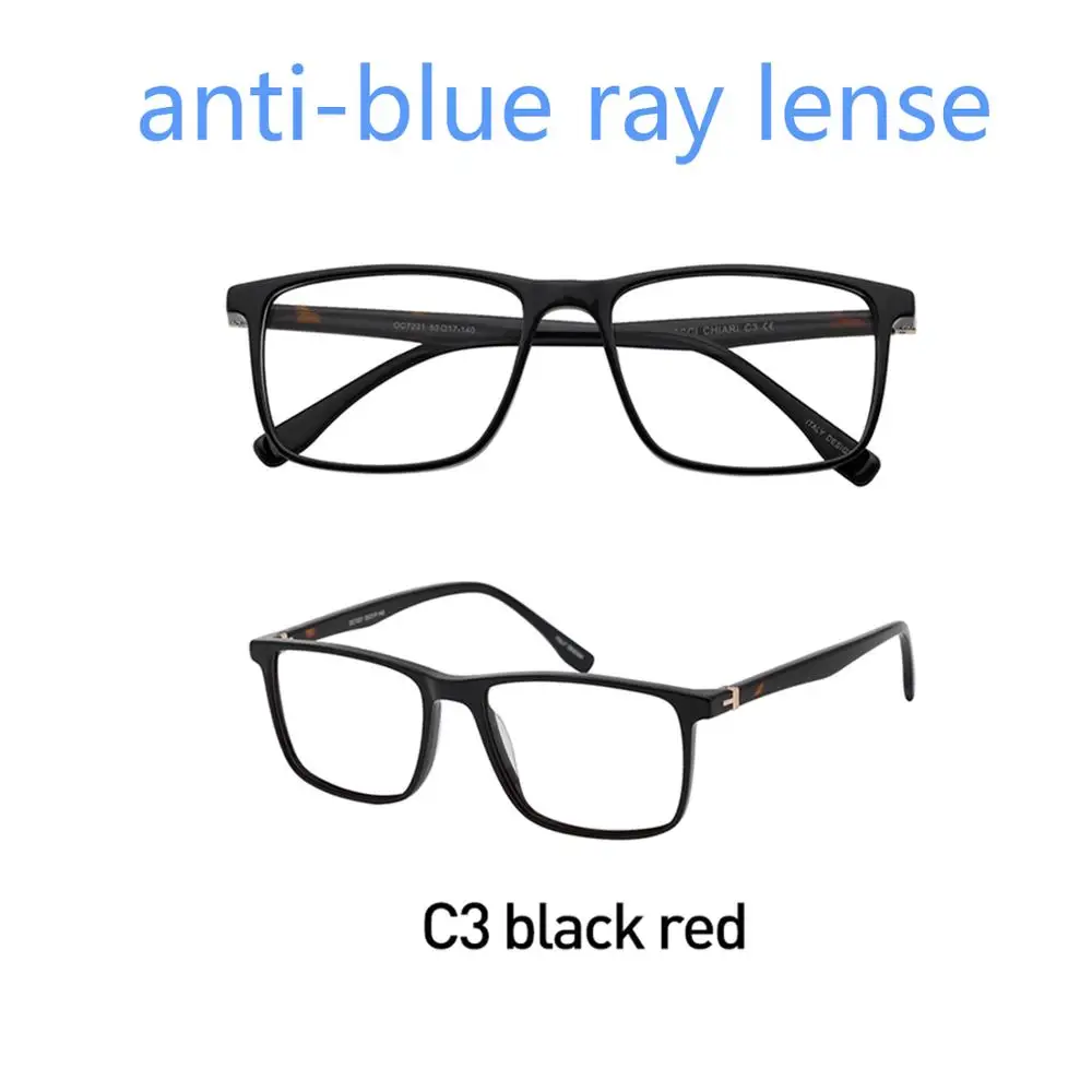 C3a Black red OCCI CHIARI мужские очки оправа компьютерные очки Ретро близорукость рецепт сверхлегкие прозрачные линзы оптические очки OC7233 - Цвет оправы: C3a Black red