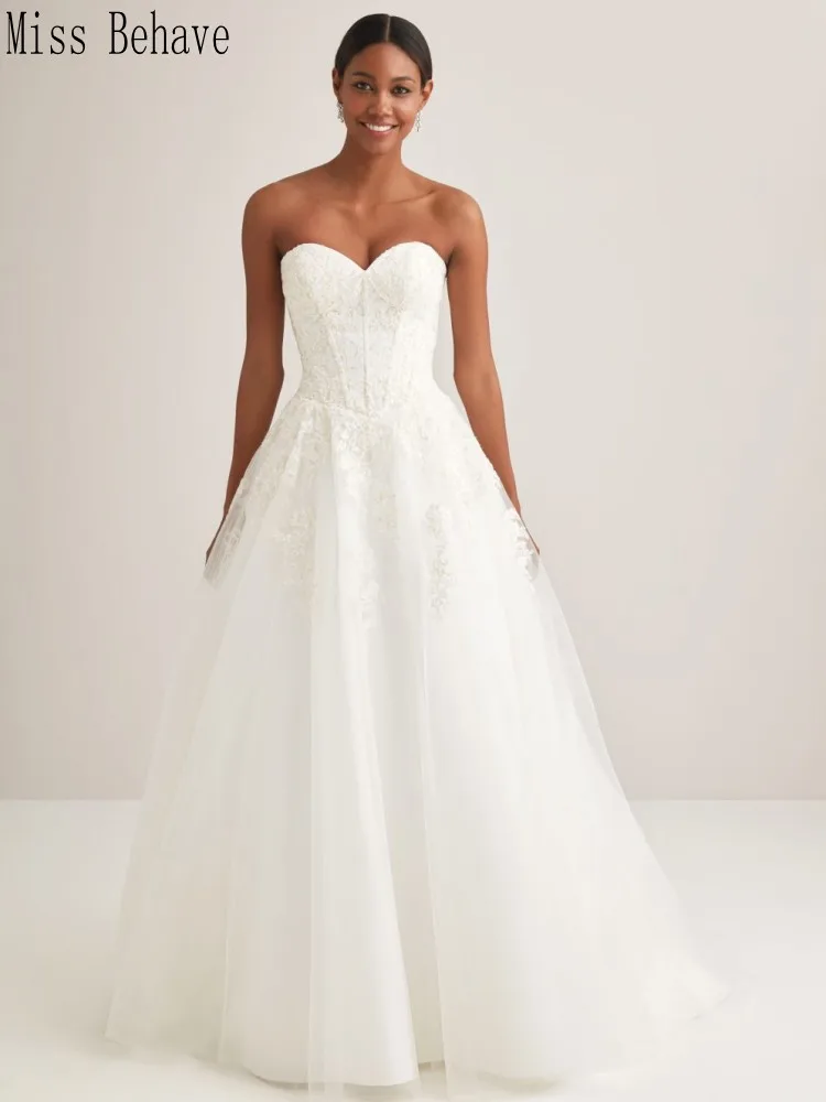 

DD JYOY A Line Wedding Dress 2020 Elegant Wedding Gown Bridal Sweetheart Lace Wedding Gown Zipper Back for Africa Black Women
