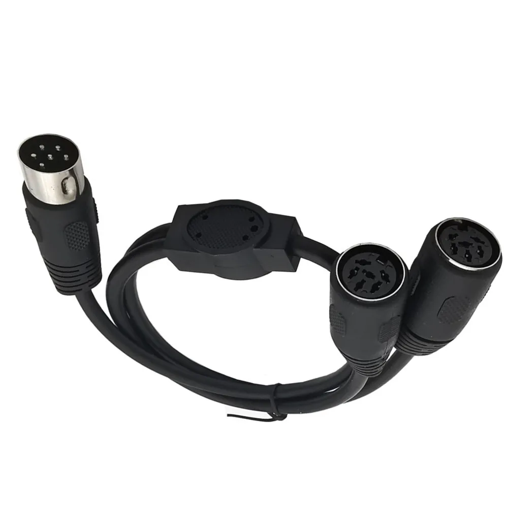 Din 6P 1 to 2 data signal Cable MIDI DIN 6Pin 1 Male to 2 Female Cable DIN Male Female 0.5m/50cm