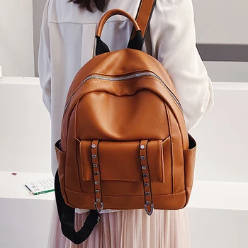 

Joypessie Women Backpack Fashion Ladies Small Backpack Female PU Leather Shoulder Bag Casual Travel Bag For Girls Backpack