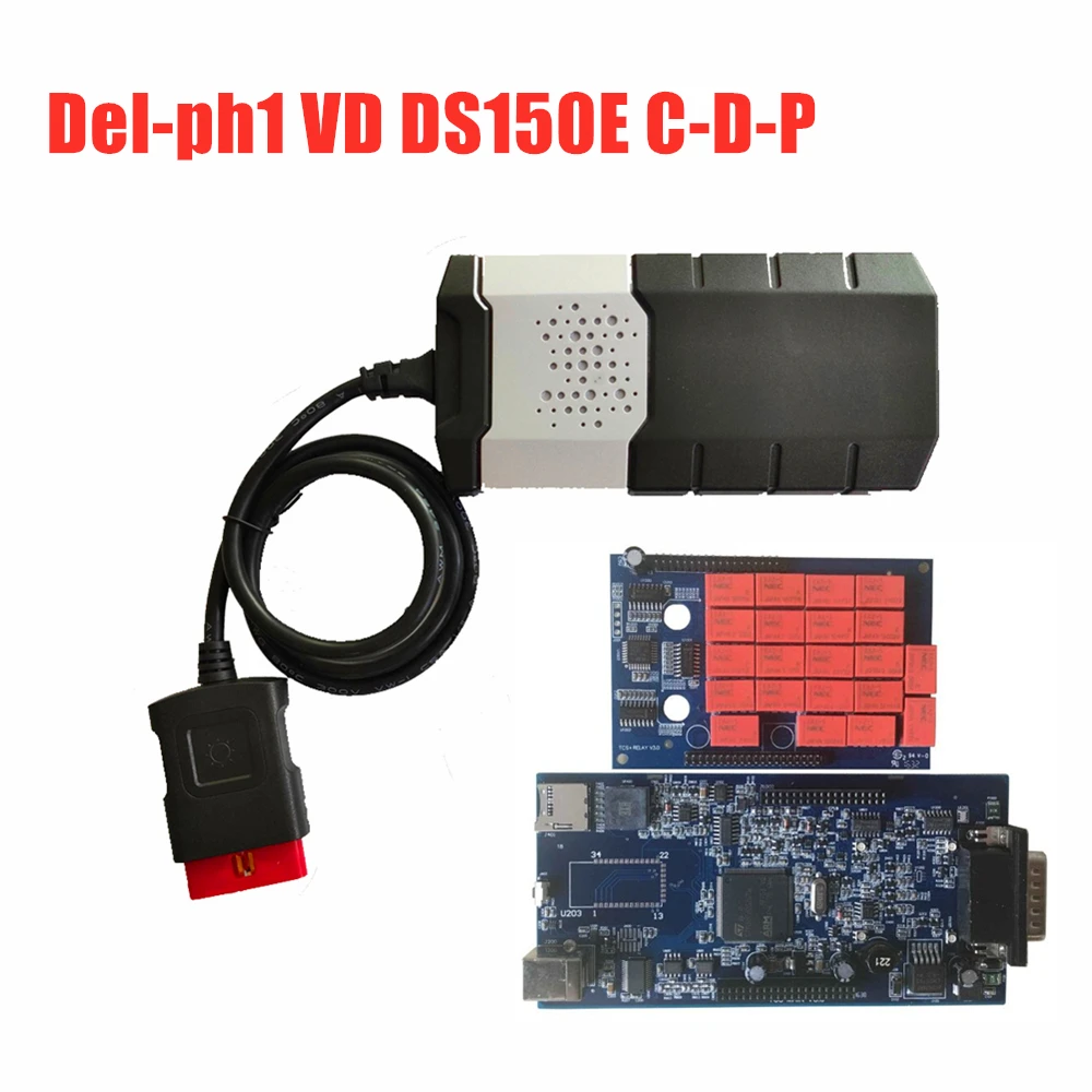 2 шт./лот DHL vci vd ds150e c-d-p для delphis obd2 obd автомобилей грузовиков диагностический инструмент с bluetooth(2015R3/2016R0 можно выбрать - Цвет: without bluetooth