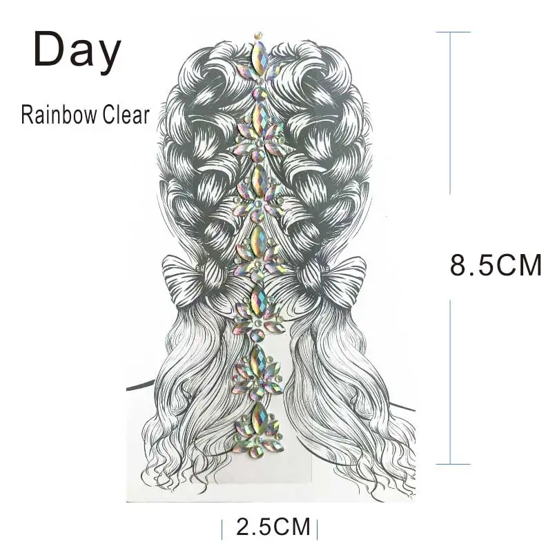 GDHJ02 1 шт. Светящиеся в темноте Стразы блестящие аксессуары для волос наклейка лучший для праздника одежда боди-арт тату стикер - Цвет: GDHJ02C