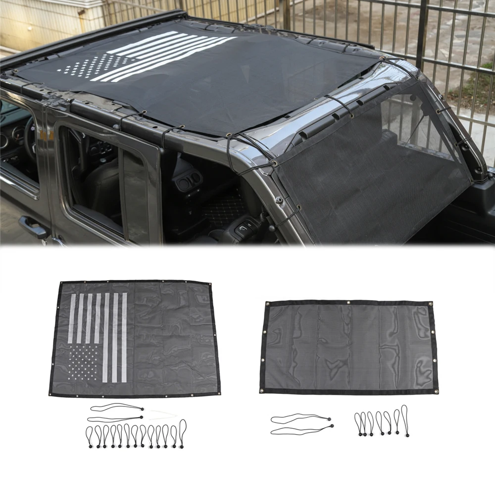 

Trunk Insulation Net Top Sunshade Mesh For Jeep Wrangler JL 2018+ Car Roof Anti UV Sun Protect Cover Car Exterior Accessories