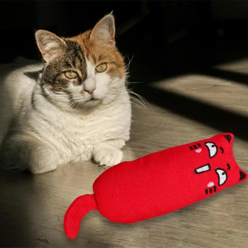 Кошачья мята котенок игрушки интерактивный большой палец плюшевые зубы шлифовальный укус мята подушка милый Экспрессия большой палец кукла кошка тренировочные принадлежности