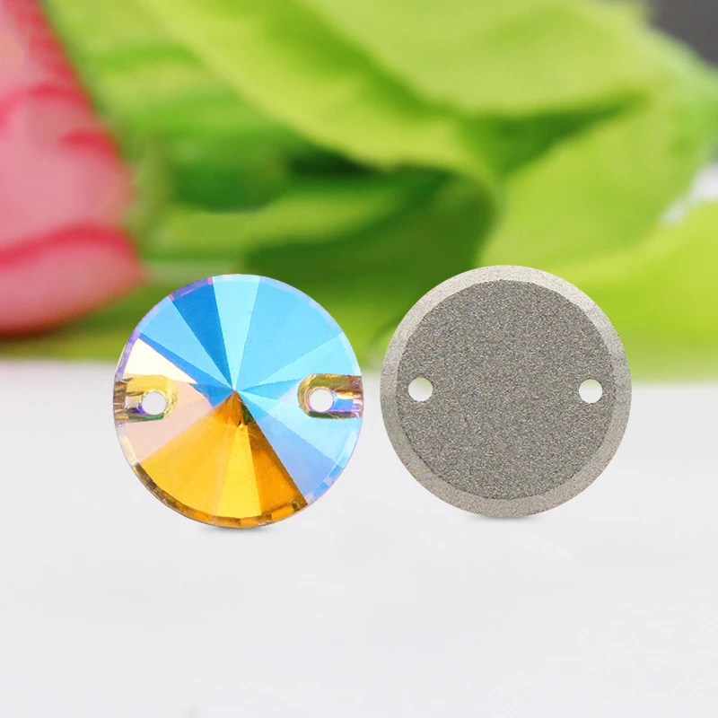 K9 хрустальный стакан круглый Sew On стразы Crystal AB Серебряная нижняя часть 6 размеров