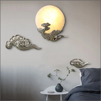 

Loft Vintage Wall Lamp Bwdroom Retro Moon Resin Arandela Living Room Beside Wall Sconces Creative Cloud LED Light Fixtures