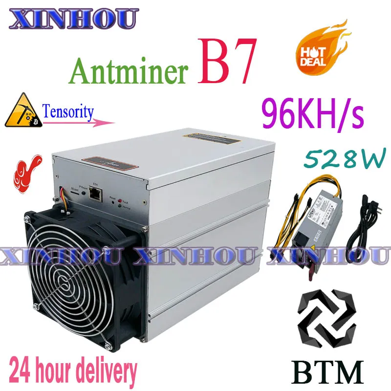 Antminer B7 96KH/s 528W BTM Miner с PSU Asic Tensority Miner BTM mining лучше, чем Antminer S9 S9k S11 S15 T17 Z9 Z11 A9 M3x Antminer B7 96KH/s 528W BTM Miner с PSU Asic Tensority Miner BTM mining лучше, чем Antminer S9 S9k S11 S15 T17 Z9 Z11 A9 M3x