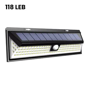 

118 LED 1000LM Solar Lamp Waterproof PIR Motion Sensor Garden Light Outdoor Security Pool Door Solar Lighting