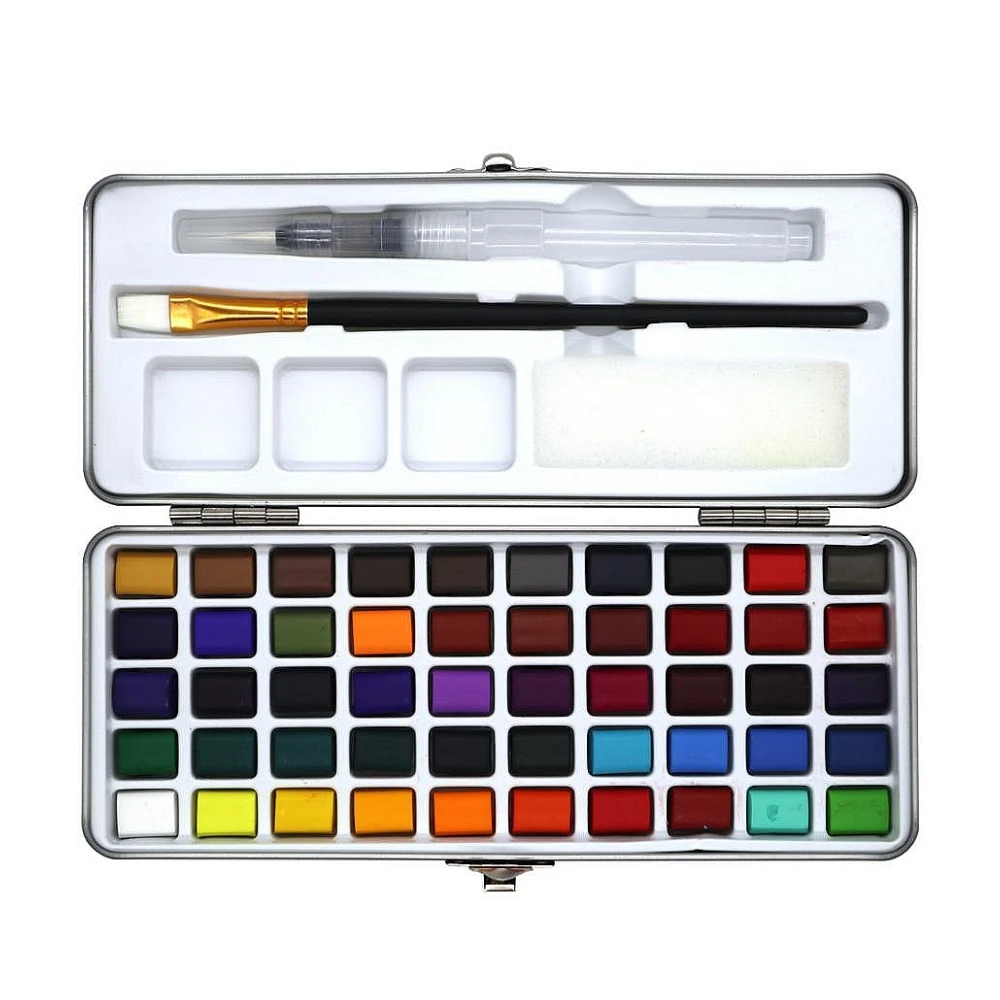

Portable 50 Color Solid Paint Set Pigment for Kids Drawing