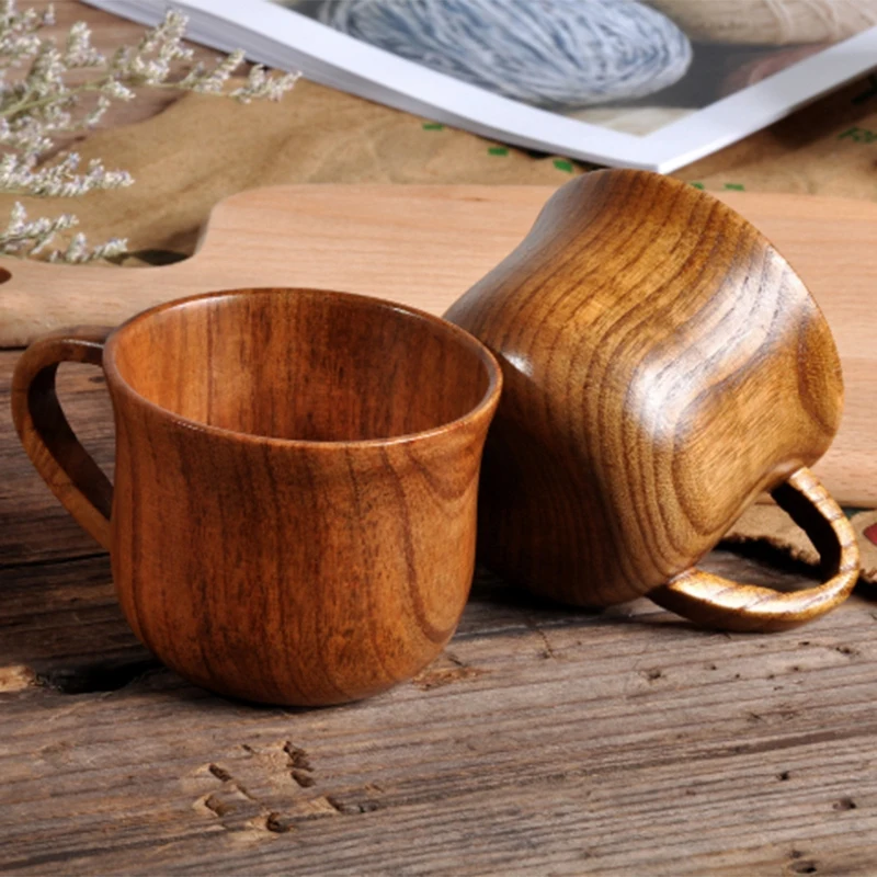2 шт деревянная чашка, примитивная ручная работа, натуральная деревянная кофейная чашка, чайная чашка, чашка для завтрака, пива, молока, кружка, посуда для напитков, зеленый чай, чашка для маленькой воды C