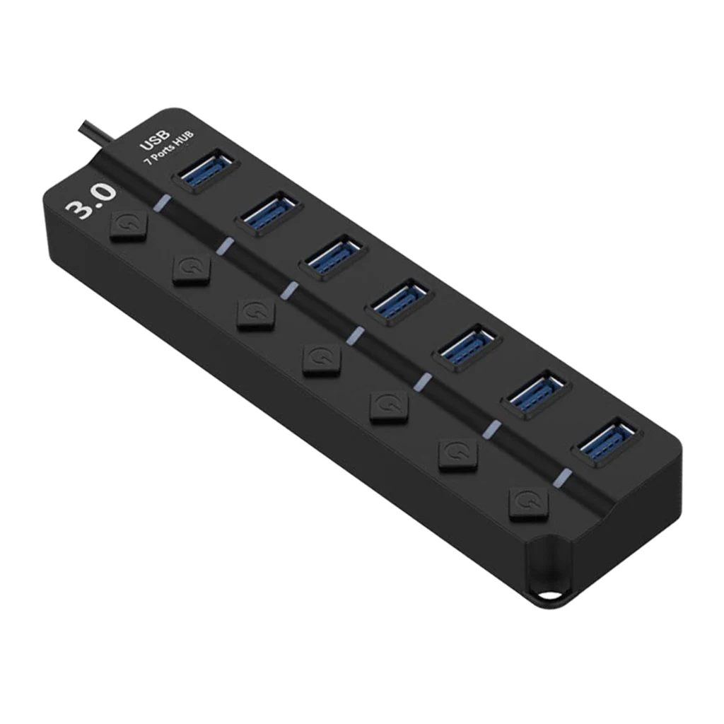7 портов USB 3,0 концентратор конвертер гнездо ж/вкл/выкл переключатель для ноутбука