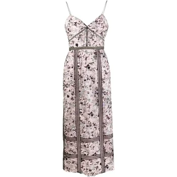 

Party Dresses Brand Fashion Women High-end Luxury Vintage Summer Slim Elegant Beads Embroidered Stitch High Waist Lace Dress