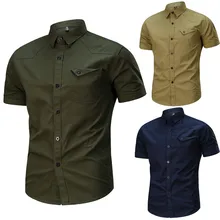 Модная рубашка с коротким рукавом, мужские повседневные рубашки в деловом стиле, одноцветные рубашки под платье, мужские классические дизайнерские винтажные рубашки