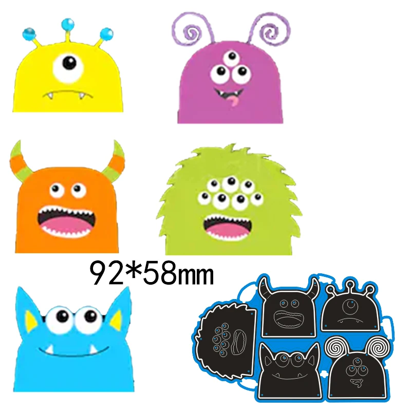 

9.2*5.8cm cute monster new Metal Cutting Dies for card DIY Scrapbooking stencil Paper Craft Album template Dies