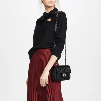 

Luxury Fashion Designer Sheepskin Temperament Diamond Lattice Shoulder Bag Women Mini Gold Chain Shoulder Strap Flap Handbag