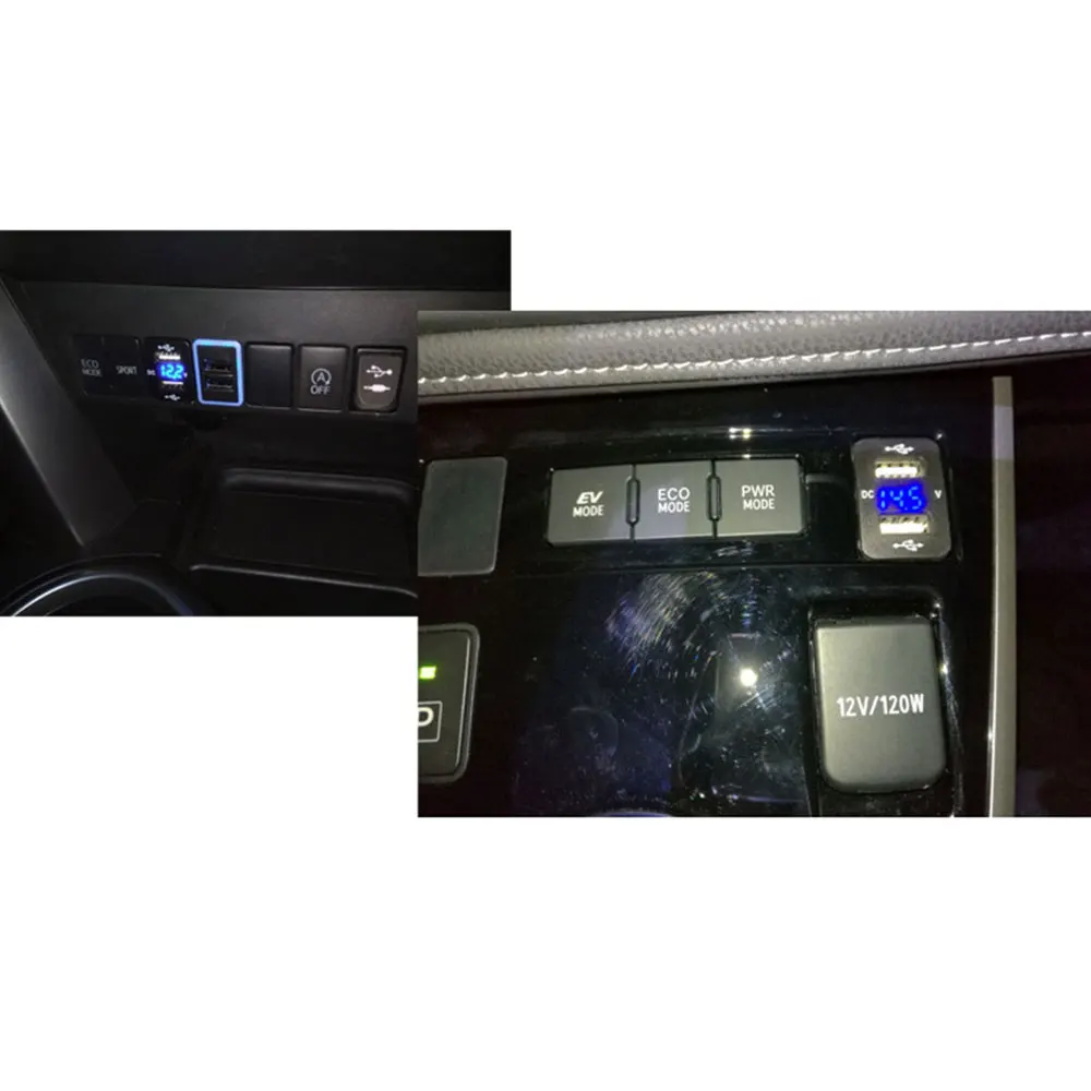 3.1A автомобильный вольтметр Зарядное устройство авто розетка Автомобильный держатель для телефона на Зарядное устройство быстрой зарядки Напряжение Дисплей 12/24V Авто USB Зарядное устройство
