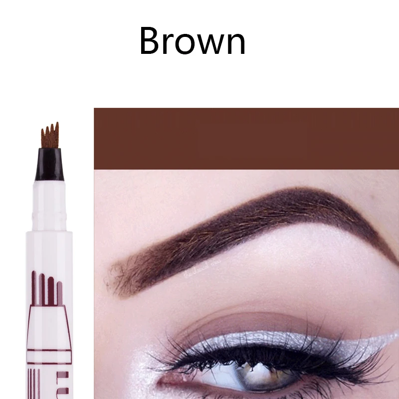 brown Make up menow для бровей карандаш для бровей маркер Водонепроницаемый брови татуировки для бровей 5 цветов, стойкая краска для усиления цвета краситель оттенок Ручка для глаз с длинным рукавом - Цвет: brown