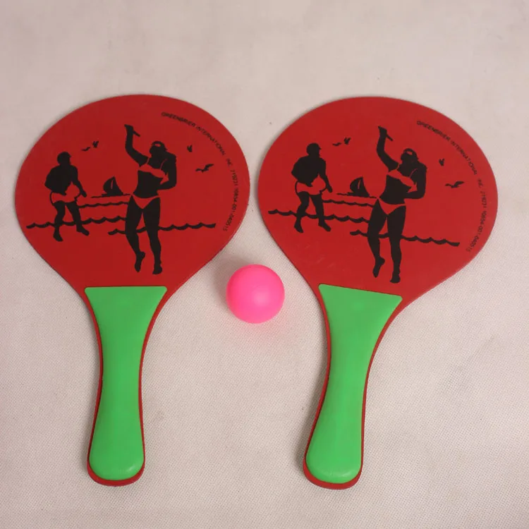 3 цвета пляжный мяч ракетки деревянный набор из 2 весла мяч для взрослых песок командные игры Теннис/Бадминтон/Pingpong ракетки