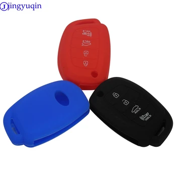 

jingyuqin 10X Remote Silicone Car Key Case For Hyundai I45 Ix35 I40 Elantra Sonata Mistra Santa F Tucson 4BTNS Fodling Key Cover