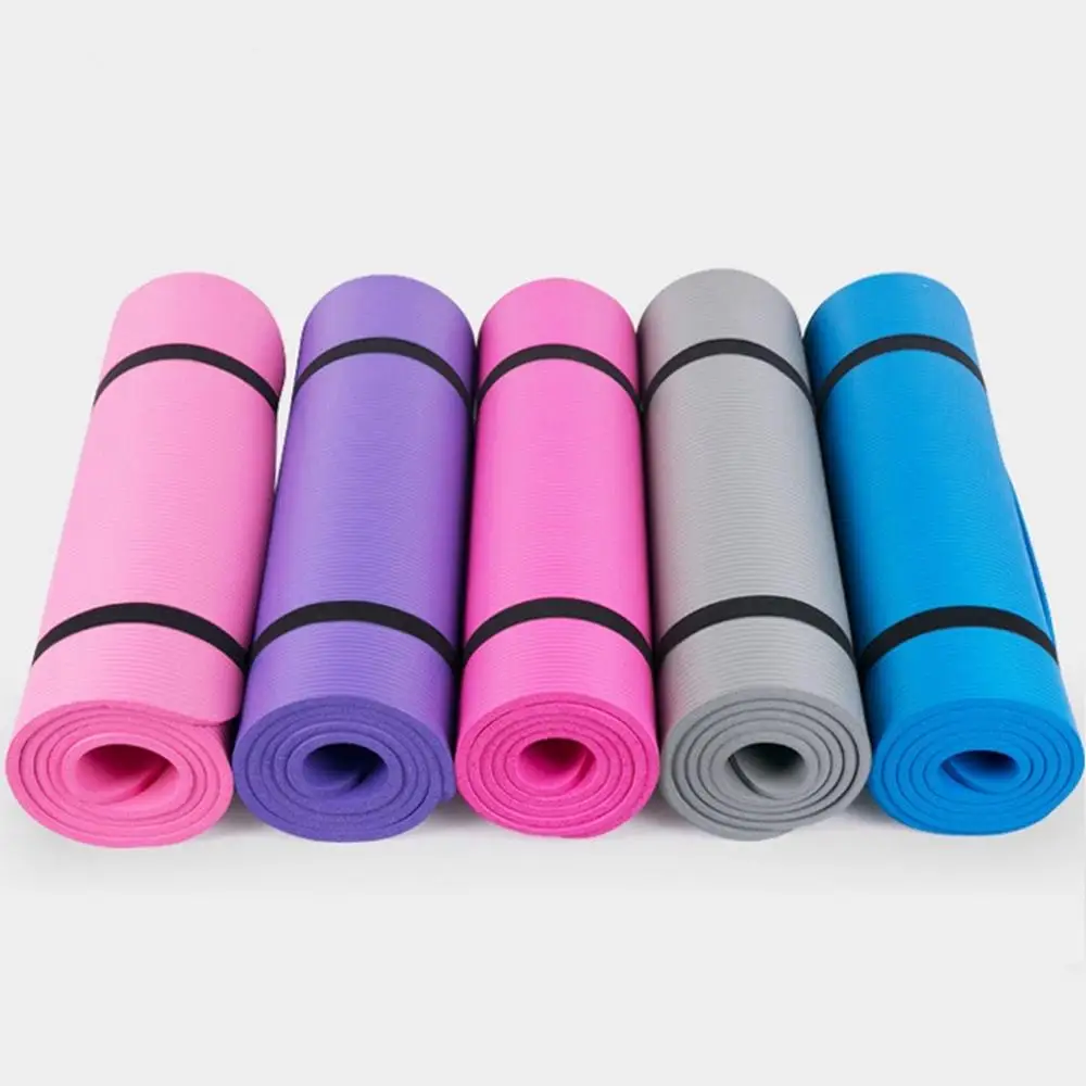 US $20.99 18561cm 10mm NBR Extra Thick Length Nonslip Yoga Mat For Beginner Massager Cushion Pilates Gym Exercise Pads Fitness Gym Mats