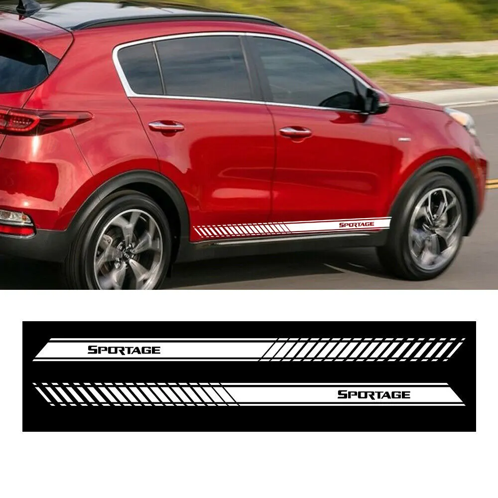 Виниловые наклейки на боковую юбку для Kia Ceed Soul белый Рисунок | Автомобили и