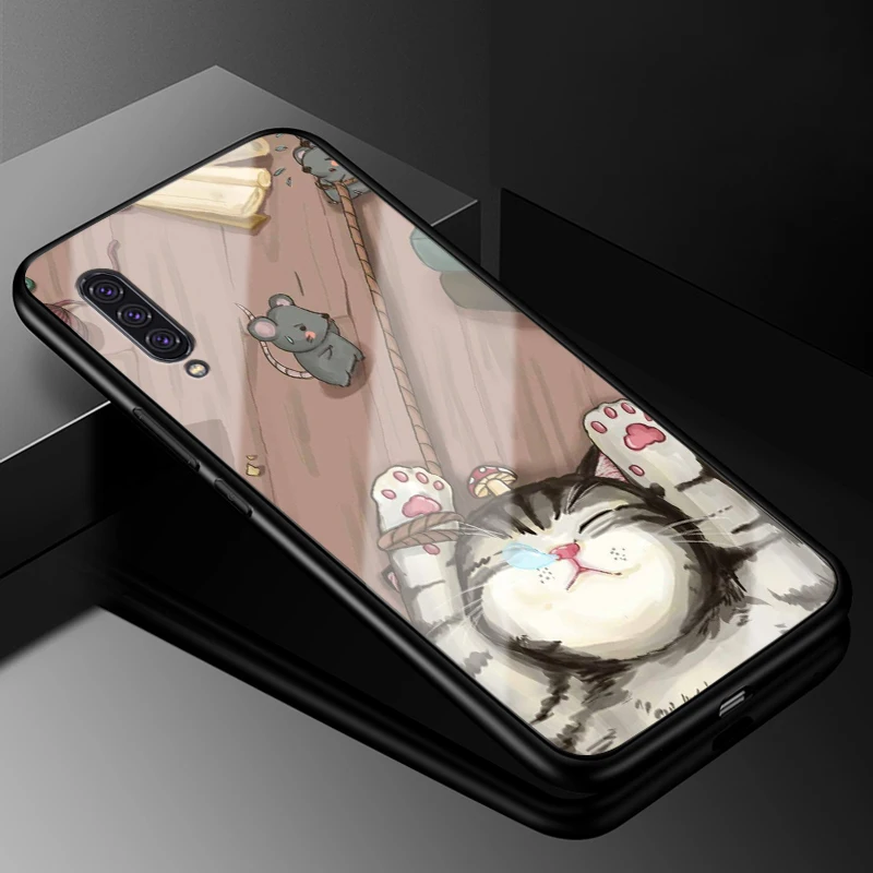 Для samsung A90 5G чехол 6,7 ''закаленное стекло с рисунком Жесткий Чехол для задней панели телефона s для samsung Galaxy A90 5G A 90 силиконовый бампер - Цвет: 5