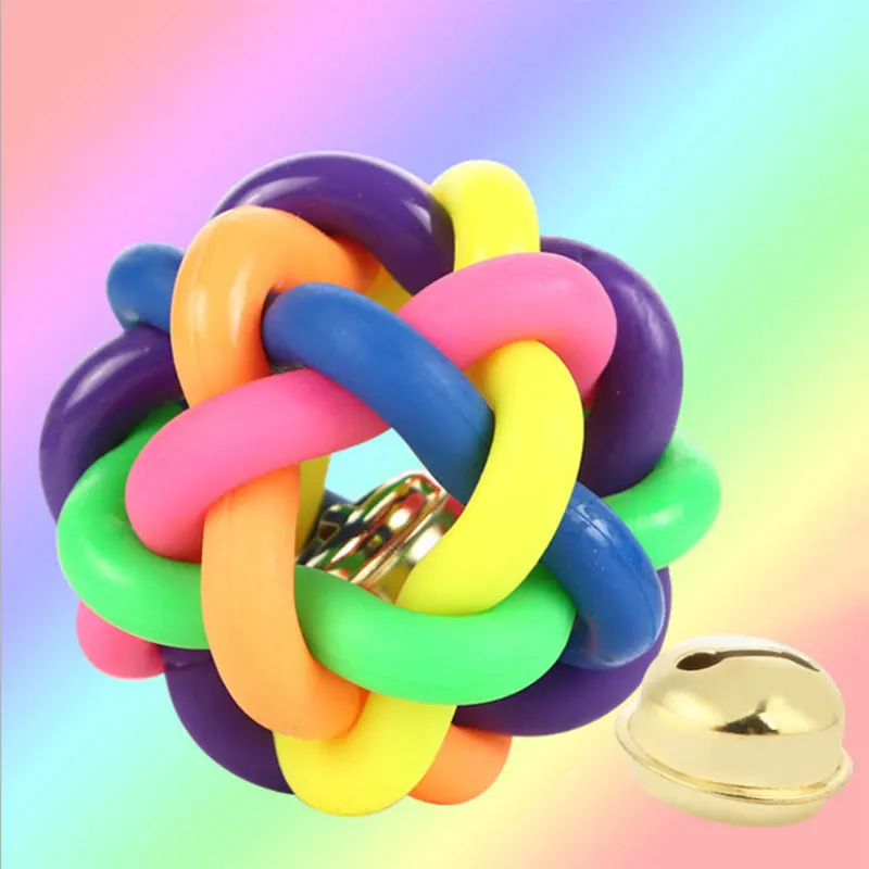 

Colorful Dog Chew Toy Bell Eco-Friendly Rubber Firework Shaped Puppy Ball Toy Cats 4 Sizes Animal Play Pet Supplies for Dogs