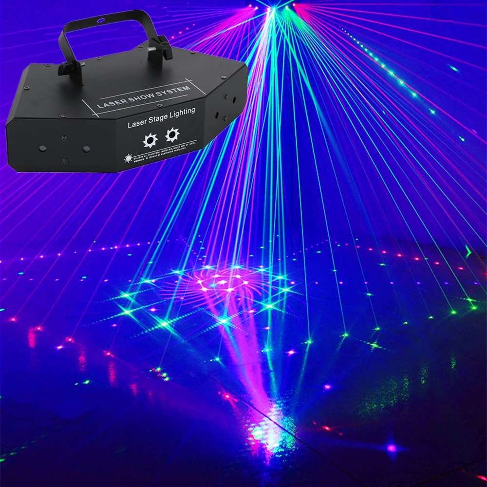 

6 Eyes RGB Scanner Laser DMX512 Linear Beam +Pattern Effect Stage Lighting Laser Show System LED beam Projector For Bar DJ Party