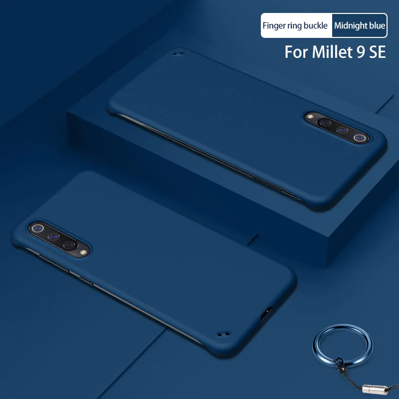 Lovebay тонкий скраб Жесткий PC Бескаркасный чехол для телефона для Xiaomi mi 9 SE твердая матовая задняя крышка без полей для Red mi 8 Pro Red mi K20 - Цвет: Темно-синий