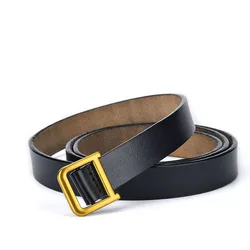 Top Luxury Designer Brand Pin Buckle D Belt Narrow High Quality Women Genuine Real Leather Dress Strap for Jeans Waistband 24mm