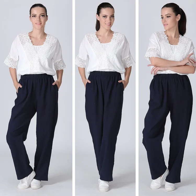 Женские хлопковые льняные брюки на весну, лето, осень, Pantalon Femme ete, домашние штаны для отдыха размера плюс 5xl 6xl 7xl, мешковатые женские брюки WS122