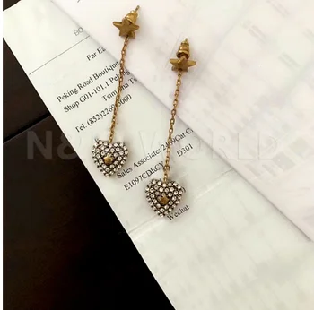 

Jewelry Charm Women Party Gift Luxury New Letters Brand Full Love Stars Tassel Pendant Earrings Party Wedding Gift