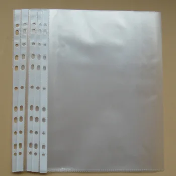 

100 Sheets 8.5x11 / A4 Strong Transparent Poly- Punched Pockets X 100 Sleeves 11 Holes PP Bag for Ring Binder Folders
