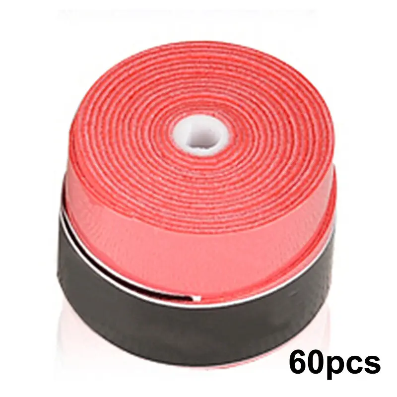 red 60pcs 20 шт 30 шт противоскользящая мягкая впитывающая пот дышащая теннисная ручка для ракетки ракетка для бадминтона лента обмоточная - Цвет: red 60pcs