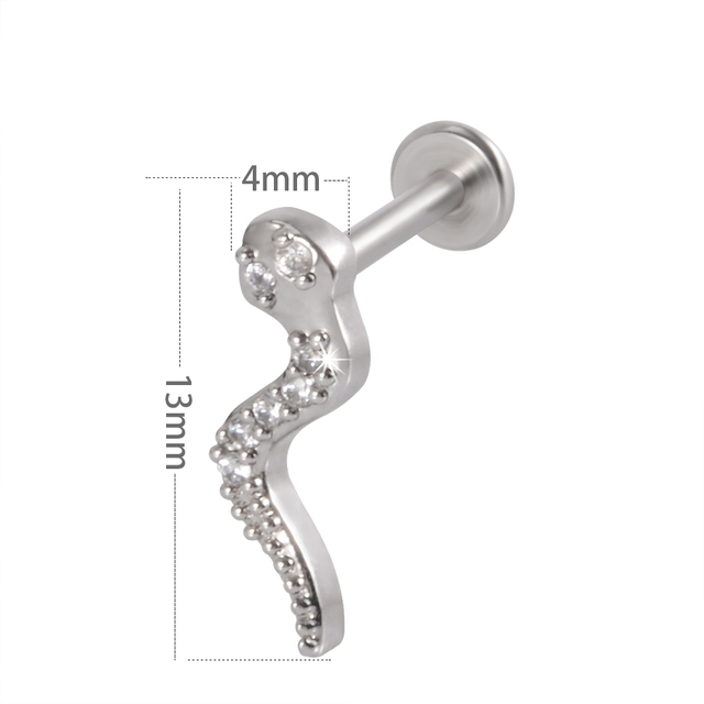 Leaf  Heart Lip Labret Stud Piercing Flat CZ Gem Flower Ear Tragus Cartilage Helix Stud Conch Lobe Earring Body Jewelry