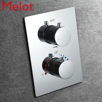 

Thermostatic Shower Faucets 3 Ways Concealed Embedded Box 2 Handles Brass Concealed Valve Wall Mounted Chrome/Black Finished