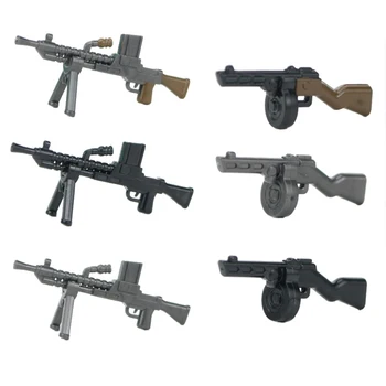 

Military Army Soldiers Weapons Accessories Building Blocks WW2 Soviet Union PPSH41 ZB26 Czech Machine Guns Model Mini Bricks Toy