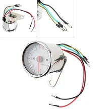 Мотоцикл Тахометр 1,6 W 12V Белый Ретро светодиодный индикатор светильник магнитной индукцией двойной пройденное расстояние в милях для мотоцикла