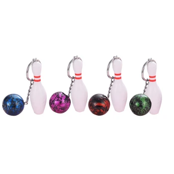 

8 Pcs Mini Bowling Keychains Decoration Creative Hanging Ornament Keychain Gift Keyring for Friends Children Family