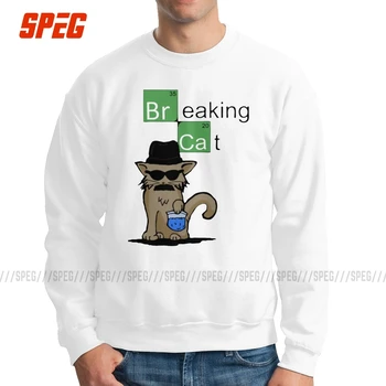 

Breaking Cat Breaking Bad Walter White Men Hoodies Funny Cotton Heisenberg Sweatshirts Crew Neck Pullovers for Men