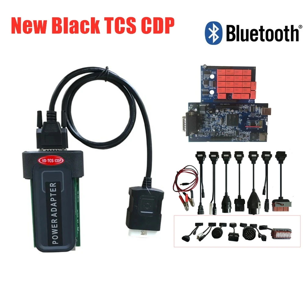 DHL VD TCS C-D-P 2016R0/2016R3 keygen с bluetooth obd2 сканирование для Autocome obd2 автомобильный грузовик диагностический инструмент+ 8 шт. автомобильные кабели - Цвет: with bluetooth