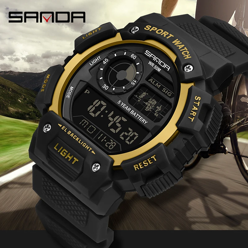 SANDA 2020 Sports Men's Watches Top Brand Luxury Military Quartz Watch Male 30m Waterproof S Shock Clock relogio masculino