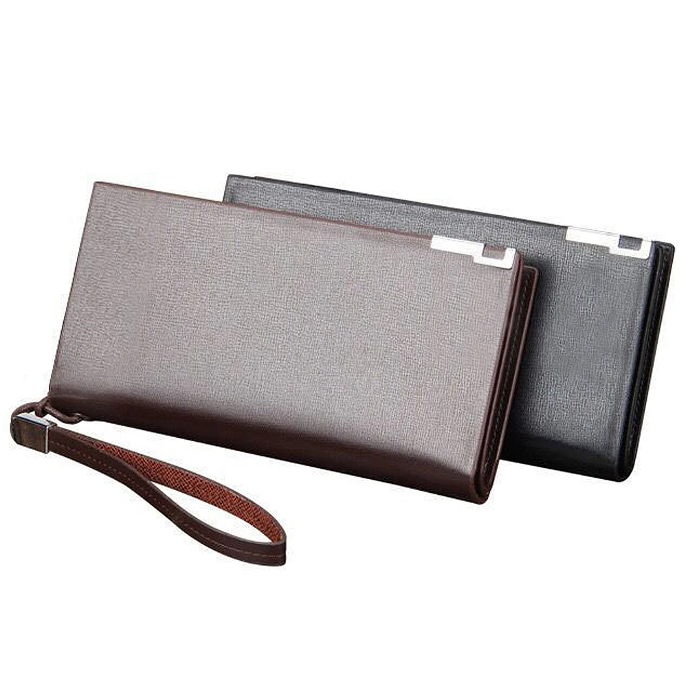 Мужской кожаный бумажник двойной ID держатель для карт кошелек с чековой книжкой длинный клатч, бумажник p